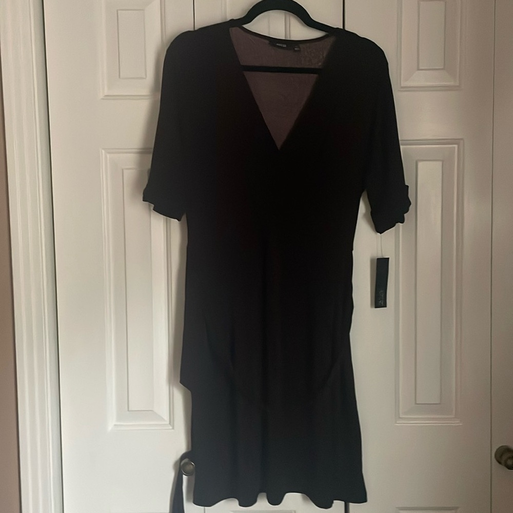 Chic Black and Red Wrap Dress